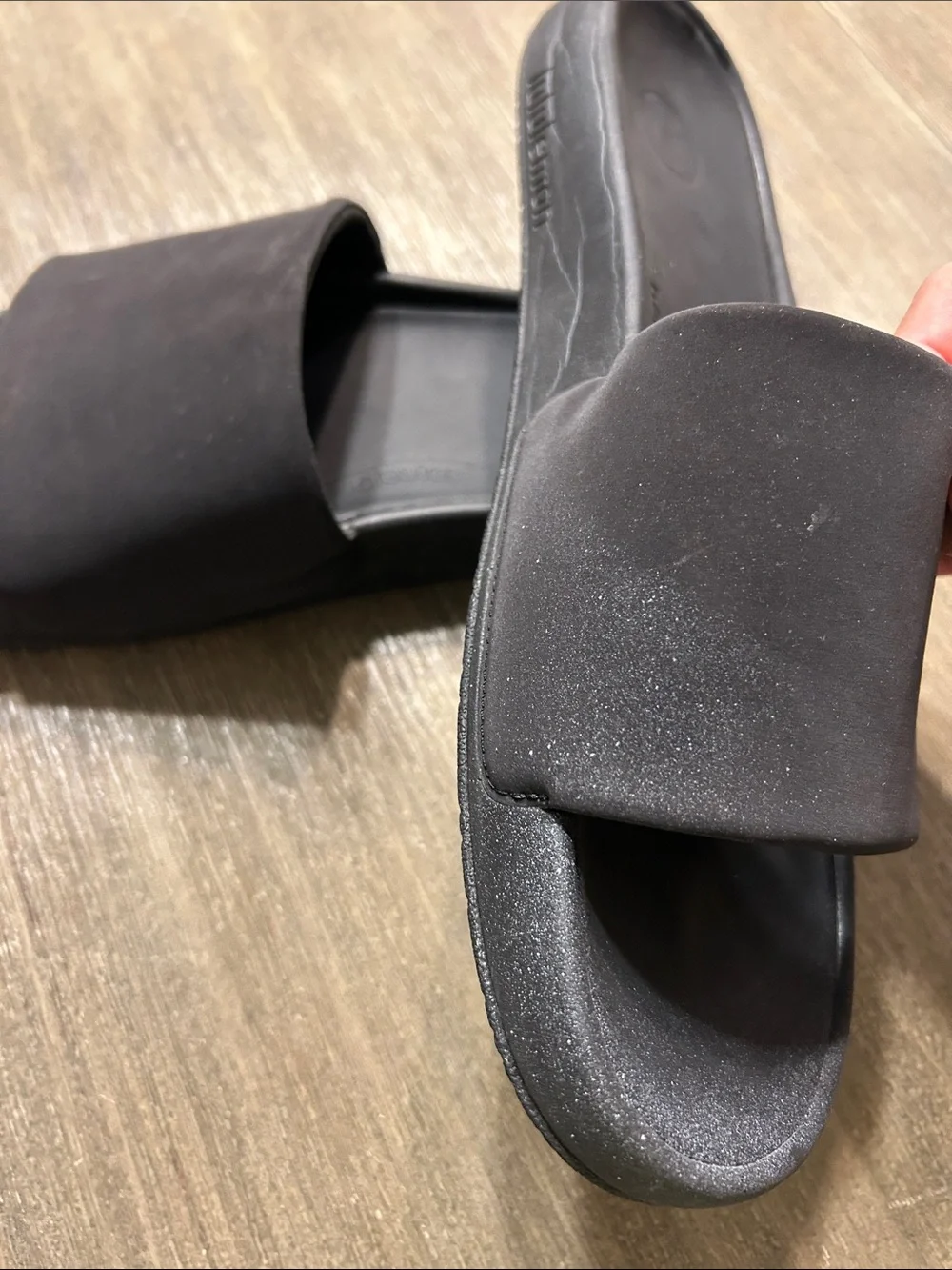 Lululemon Black Slide Black Sandals, Size 11, Gently Used.